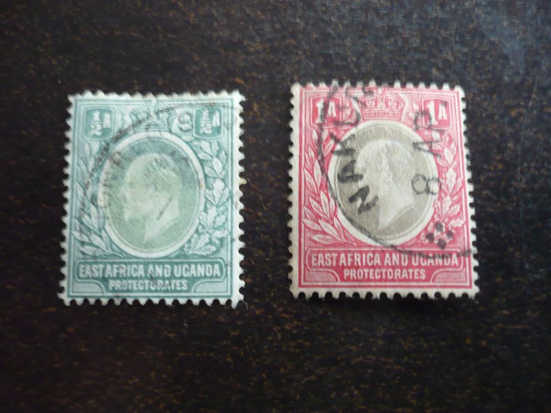 Stamps - East Africa Uganda - Scott# 1-2 - Used Part Set of 2 Stamps