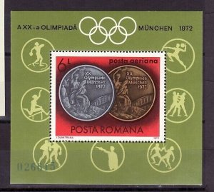 ROMANIA Sc C191 NH SOUVENIR SHEET OF 1972 - OLYMPICS