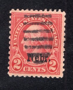 US 1929 2c carmine Nebraska Overprint, Scott 671 used, value = $1.30