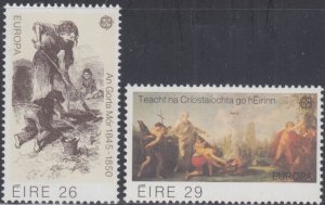 IRELAND Sc # 519-20 CPL MNH EUROPA 1982, PAINTINGS, RELIGION