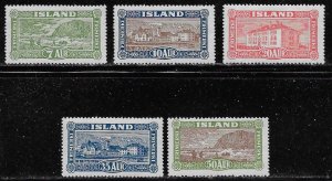 Iceland Scott #'s 144 - 148 MH