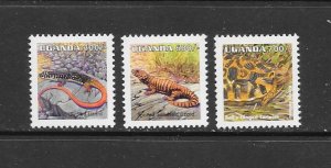 UGANDA #1550-52  REPTILES  MNH