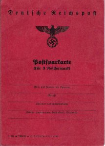 Germany Nazi ID booklet- travel card with Stamps