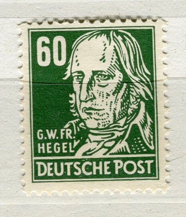GERMANY EAST; 1952-53 early Portrait issues fine Mint hinged 60pf. value