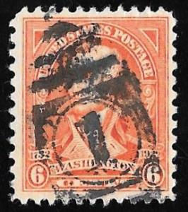 711 6 cents SUPERB FANCY CANCEL Washington, Trumbull, Stamp used VF