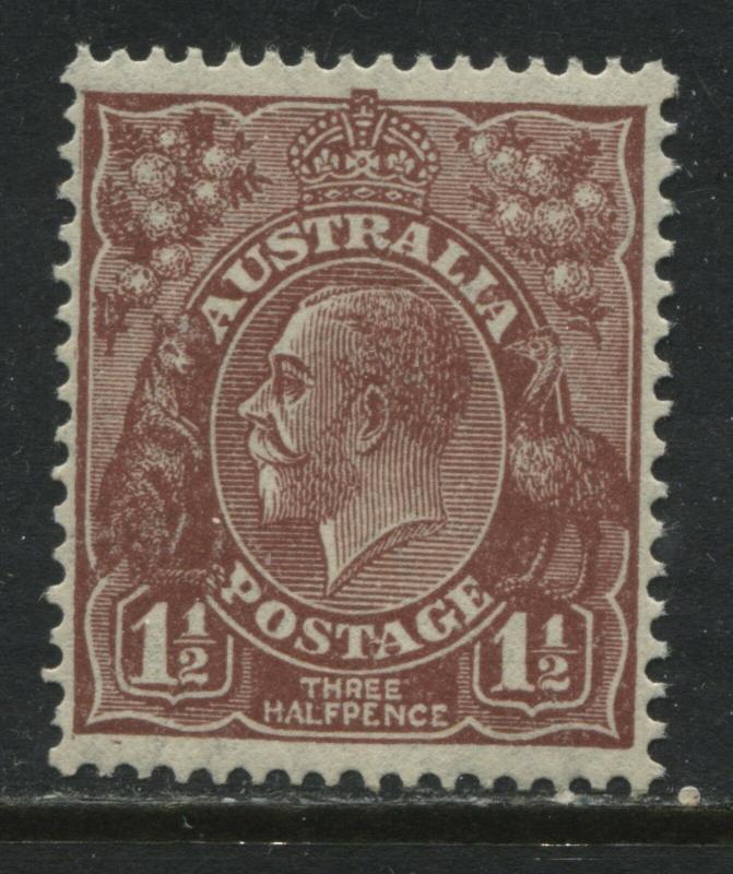 Australia KGV Head 1936 1 1/2d red brown mint o.g.