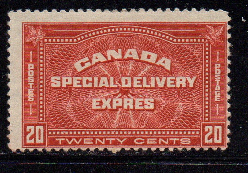 Canada Sc E4 1930 20c henna brown Special Delivery stamp mint