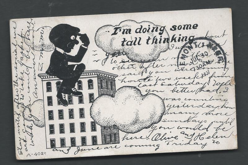NO stamp Post Card Hampton NEB July ??, 1907 back stamped  Fremont Neb 7-30-1907