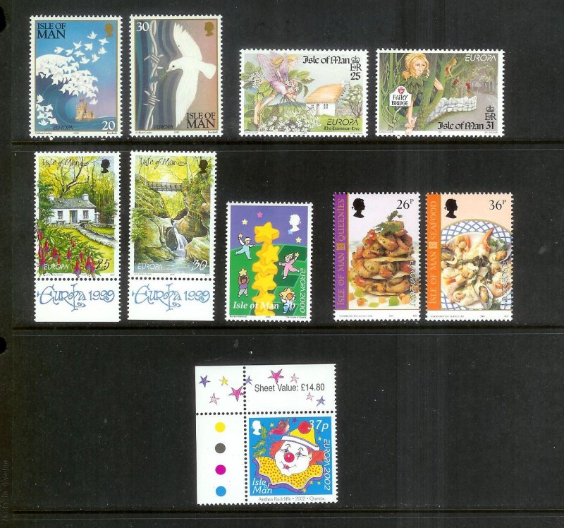 ISLE OF MAN Europa (62) All Mint Unused Stamps Most Lightly Hinged