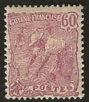 French Guiana 74, mint, lightly hinged.  1925.  (F505)