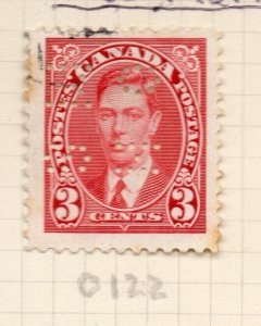 Canada 1939 Early Issue Fine Used 3c. Hole Punched NW-217669