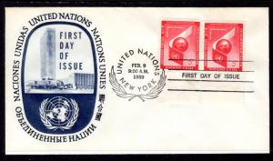 UN New York C6 Globe U/A FDC