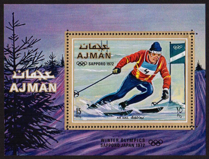 Ajman Mi Block 322A (#1147)  mnh s/s - 1971 - 1972 Winter Olympics Sapporo