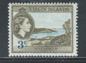 Virgin Islands 1956 Queen Elizabeth II & Road Harbor 3c Scott # 118 MH