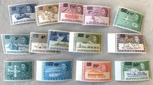 British Antarctic Territory 1971 surcharges, MNH set. Scott 25-38, CV $133.65