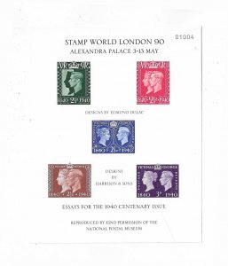 Great Britain  1990 London World Expo set of 4 imperf souvenir sheets NH VF