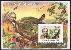 Comoro Islands - 2009 s/s of 1 Entomologists #1054 cv $ 16.50 Lot # 62