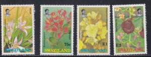 Swaziland # 588-591, Flowers, MInt NH 1/2 Cat.
