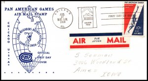 US C56 Pan American Games Compex Pencil FDC