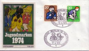 Berlin FDC Sc# 9NB106 9NB107 Childrens Stamps L15