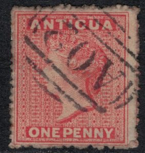 Antigua #3  CV $32.50  vermilion, AO2 cancellation