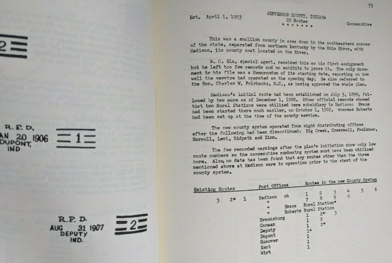 USA County Systems of Rural Free Delivery Patterns and Postal Markings 1899-1903