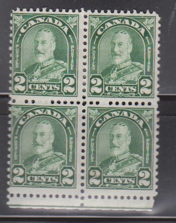 CANADA Scott # 164 1MH + 3MNH - KGV Arch Issue Block Of 4