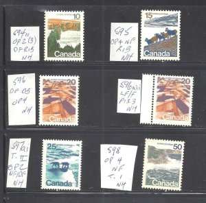 CANADA # 594ii/598 VF MINT NH LANDSCAPE ISSUE SELECTION BS28017-1