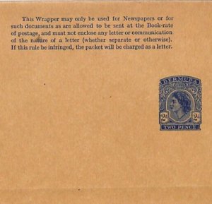 BERMUDA QEII Unused Postal Stationery Wrapper 2d Blue {samwells-covers}PJ102