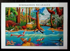 NICARAGUA Sc 2041 NH MINISHEET OF 1994 - DINOSAURS - (CT5)