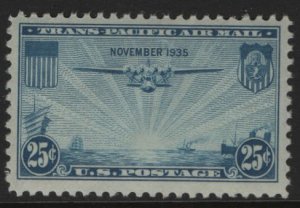 US, C20, MNH, 1935, THE CHINA CLIPPER OVER THE PACIFIC