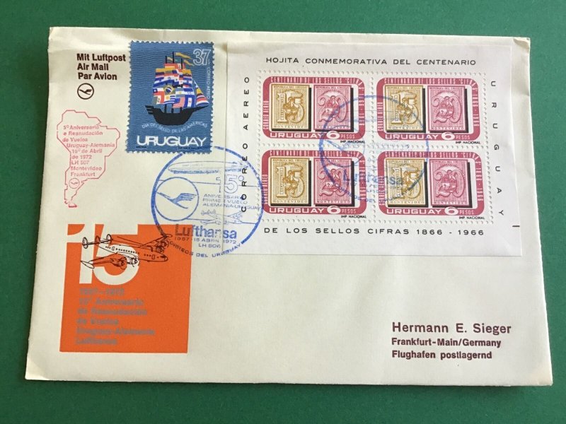 Uruguay Luftpost Air Mail 1972 Commemorative Stamp Cover R43913 