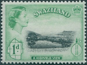 Swaziland 1956 1d black & emerald SG54 unused