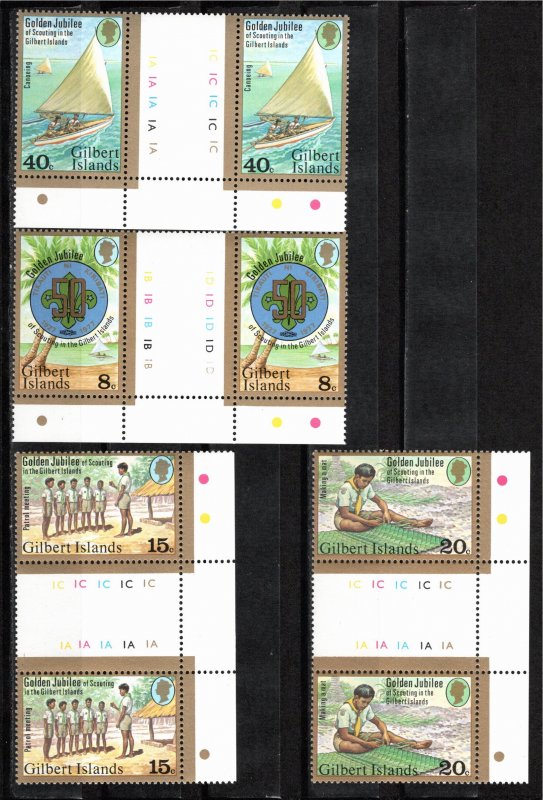 Gilbert Islands 1977 MNH Sc 304-7  Gutter pairs-2