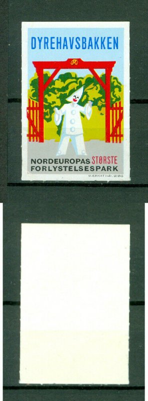 Denmark. Poster Stamp 1950s. Amusement Park Bakken. With Pjerrot Entertainer