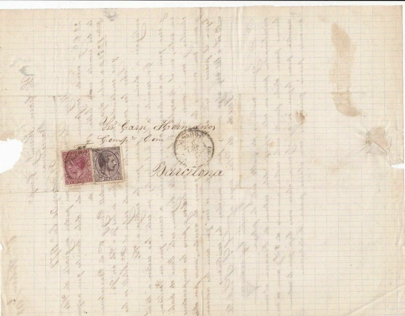 Spain 19th centuary stamps cover Ref 8362