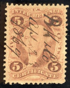 US Scott R24c Used 5c red Certificate Revenue Lot GOR488 bhmstamps