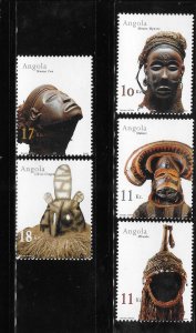 Angola 2002 Traditional Masks Sc 1209-1213 MNH A1945