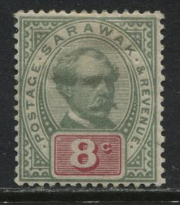 Sarawak 1897 8 cents green and rose mint o.g.