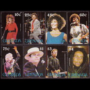 GRENADA 1988 - Scott# 1673-80 Singers Set of 8 NH