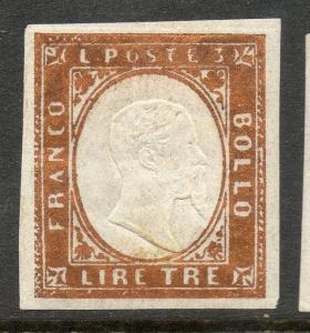 Italian States Sardinia Scott #15a XF Mint OG Stamp