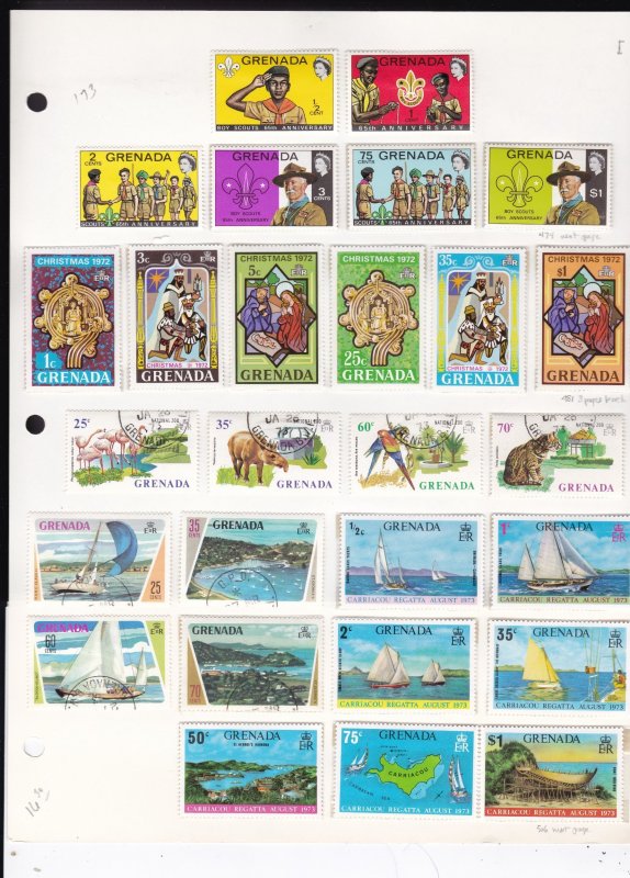 Grenada Stamp Collection    ......see details below