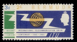 BERMUDA QEII SG184-185, 1965 ITU centenary set, NH MINT.