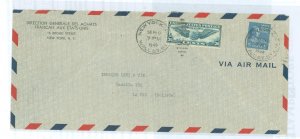 US 810/C24 1940 5c Madison (Prexie) & 30c Wing paying the 35c per half ounce airmail rate to Bolivia, South America