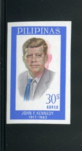 PHILIPPINES JOHN F. KENNEDY 30S ERROR IMPERF WITH SHIFTED COLORS MINT NH