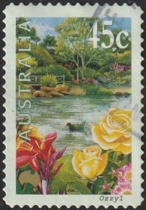 Australia #1826 2000 45c Gardens, Roses, Lake & Bridge USED-Fine-NH.