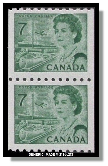 Canada - 549 Pair MNH - QE II & Transportation (1971) 7¢