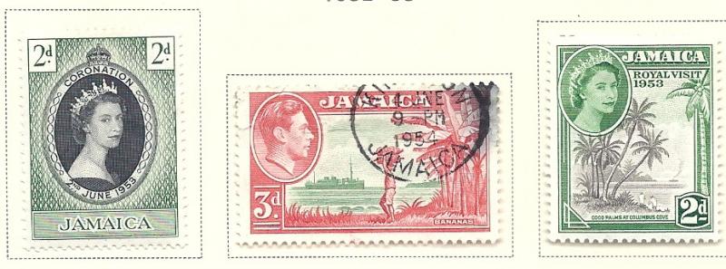 Jamaica #152-154 (M&U) CV $1.50