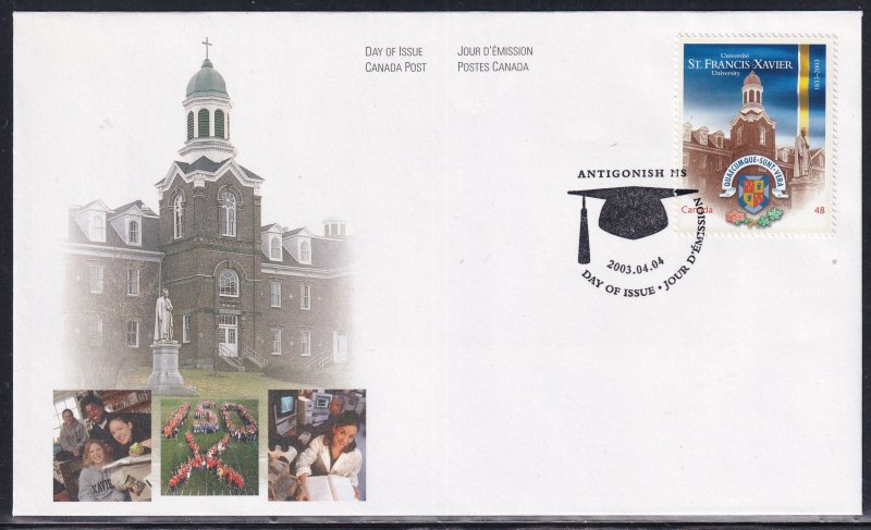 Canada 2003 Sc 1975 St. Francis Xavier University Canada Post Official Stamp FDC