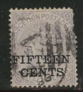 Ceylon Scott 123 Used surcharged Victoria from 1885 Faulty